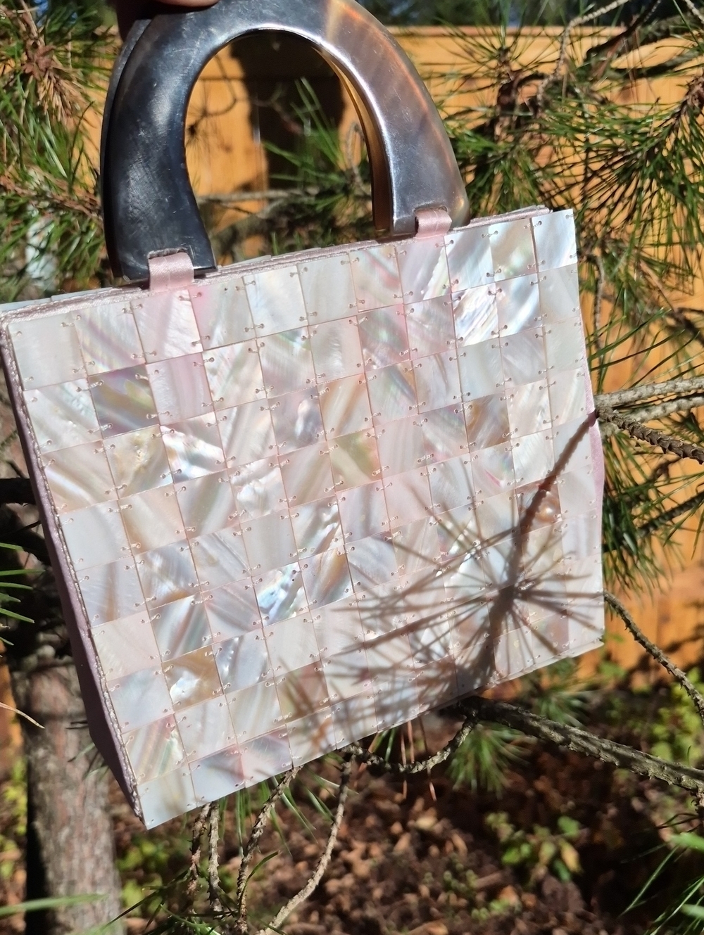 Shiraleah Bag Petite Pink Bone Pearl Whimsical Purse Sunday Brunch Vacay Party